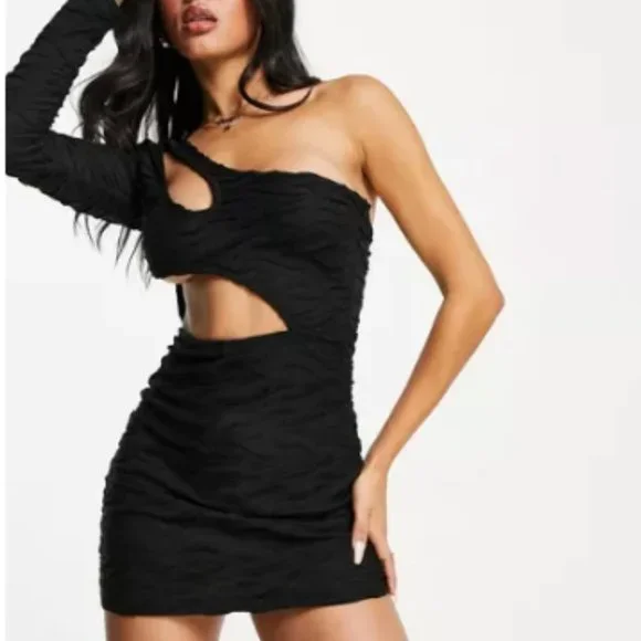 ASOS | Dresses | Missyempire One Sleeve Cut Out Mini Dress In Black |  Poshmark